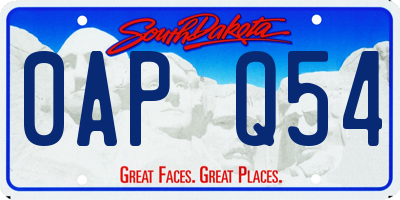 SD license plate 0APQ54