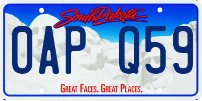 SD license plate 0APQ59