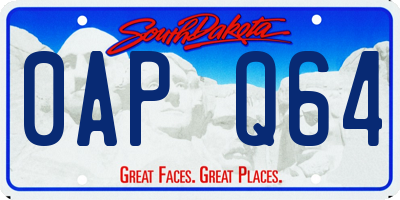 SD license plate 0APQ64