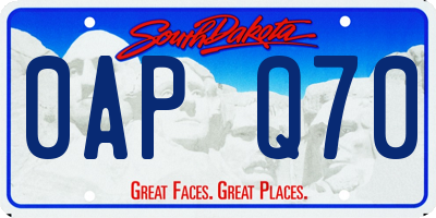 SD license plate 0APQ70