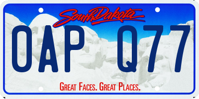 SD license plate 0APQ77