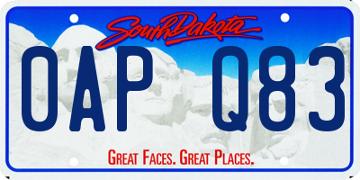 SD license plate 0APQ83