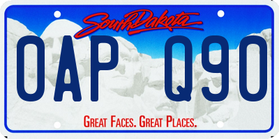 SD license plate 0APQ90