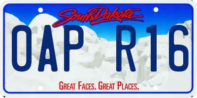 SD license plate 0APR16