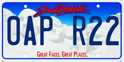 SD license plate 0APR22