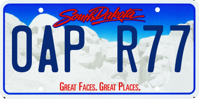 SD license plate 0APR77