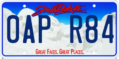 SD license plate 0APR84