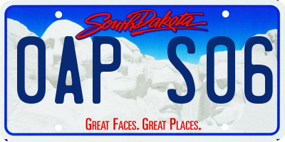 SD license plate 0APS06