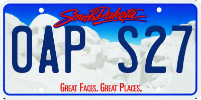 SD license plate 0APS27