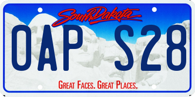 SD license plate 0APS28