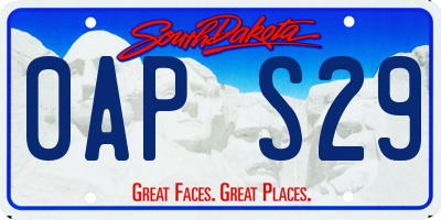 SD license plate 0APS29