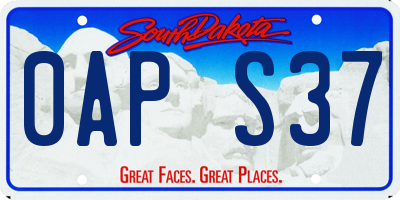 SD license plate 0APS37