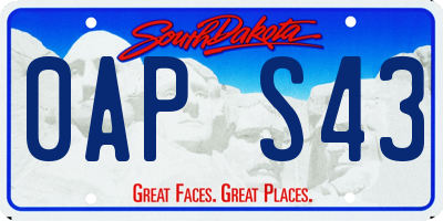 SD license plate 0APS43