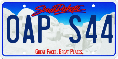 SD license plate 0APS44