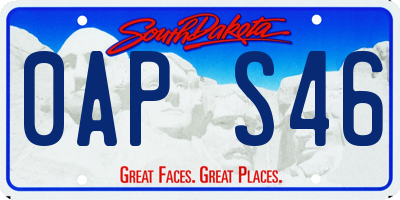 SD license plate 0APS46