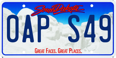 SD license plate 0APS49