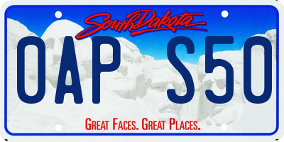 SD license plate 0APS50