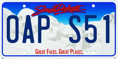 SD license plate 0APS51