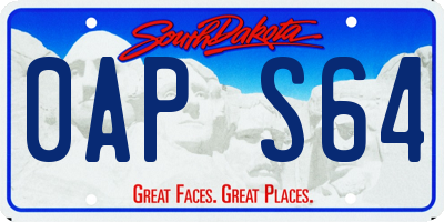 SD license plate 0APS64