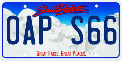 SD license plate 0APS66