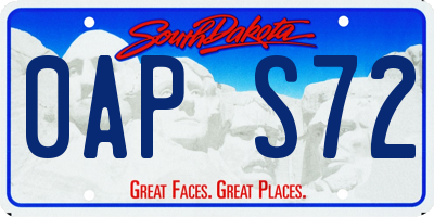 SD license plate 0APS72