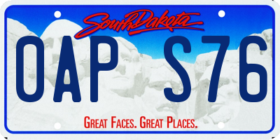 SD license plate 0APS76