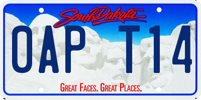 SD license plate 0APT14