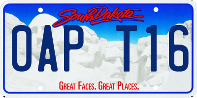 SD license plate 0APT16