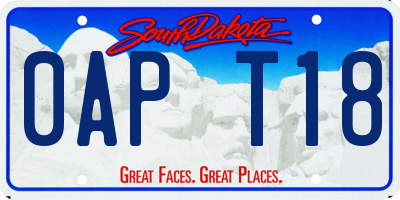 SD license plate 0APT18