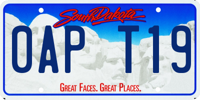 SD license plate 0APT19