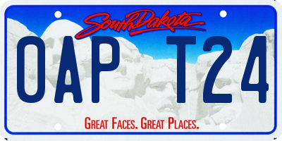 SD license plate 0APT24