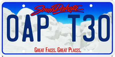 SD license plate 0APT30