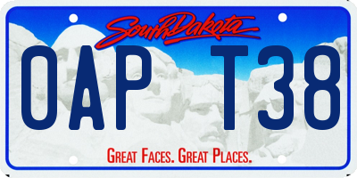 SD license plate 0APT38