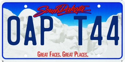 SD license plate 0APT44