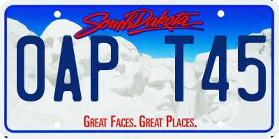 SD license plate 0APT45