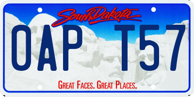 SD license plate 0APT57