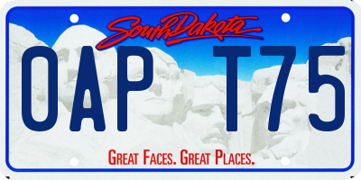 SD license plate 0APT75