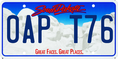 SD license plate 0APT76