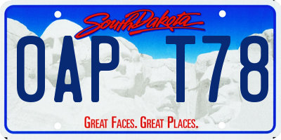 SD license plate 0APT78