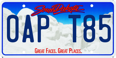 SD license plate 0APT85