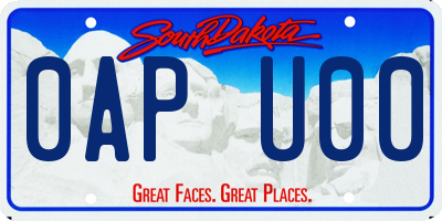 SD license plate 0APU00