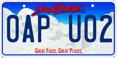 SD license plate 0APU02