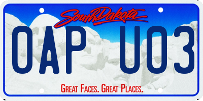 SD license plate 0APU03