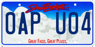 SD license plate 0APU04