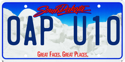 SD license plate 0APU10