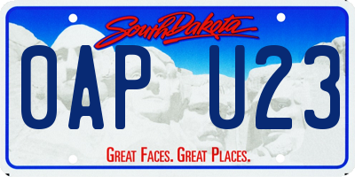 SD license plate 0APU23