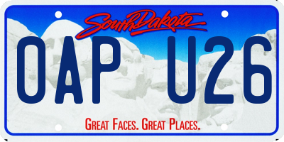 SD license plate 0APU26