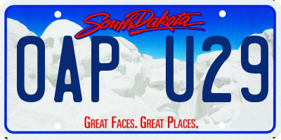 SD license plate 0APU29
