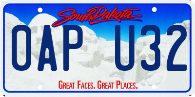 SD license plate 0APU32