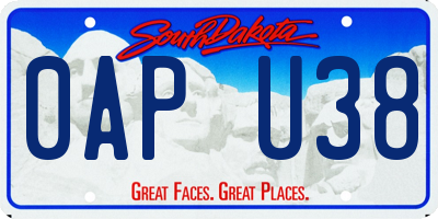 SD license plate 0APU38